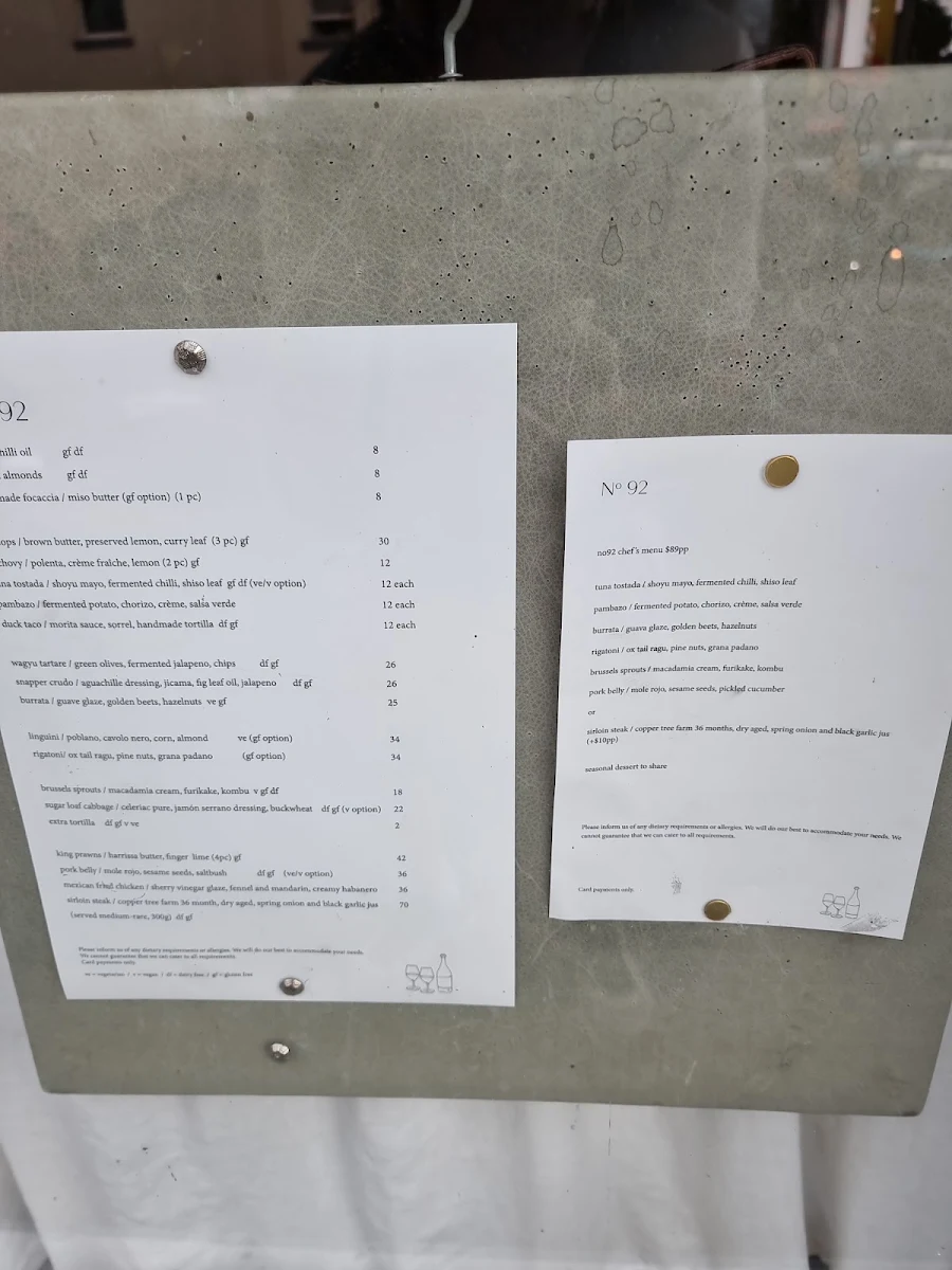 Menu, No 92 GPR