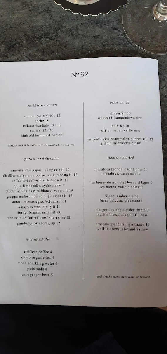 Menu, No 92 GPR