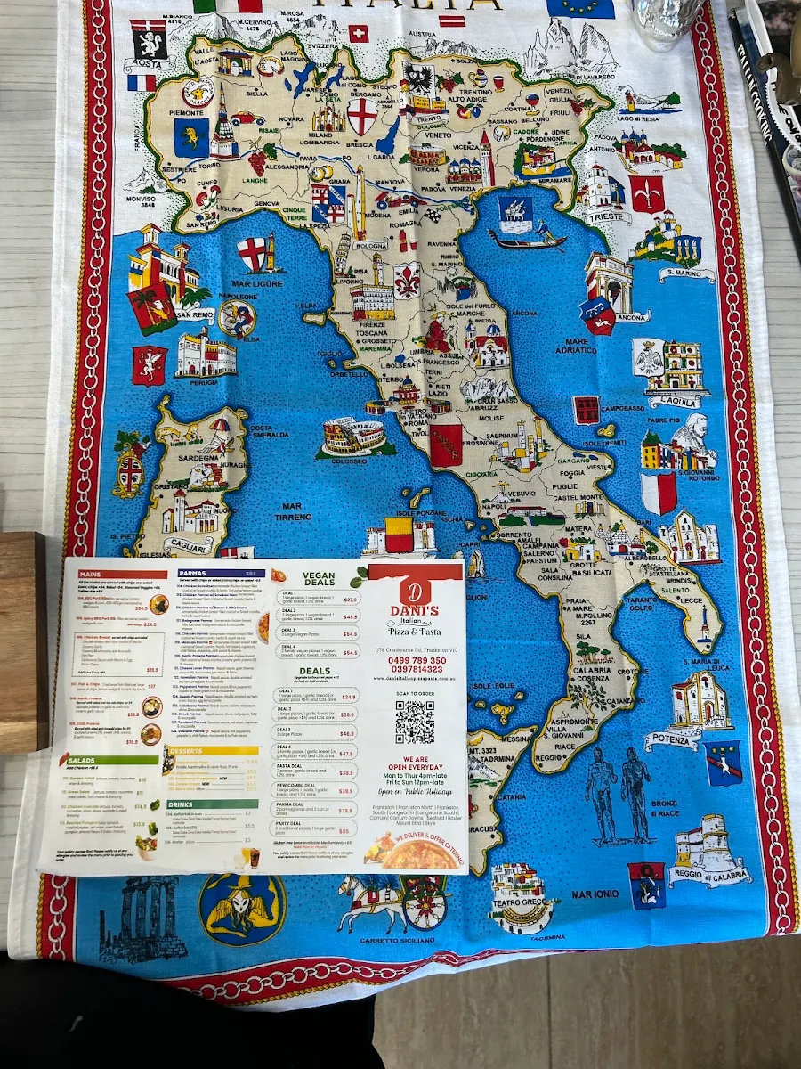 Menu, Dani's Italian Pizza & Pasta