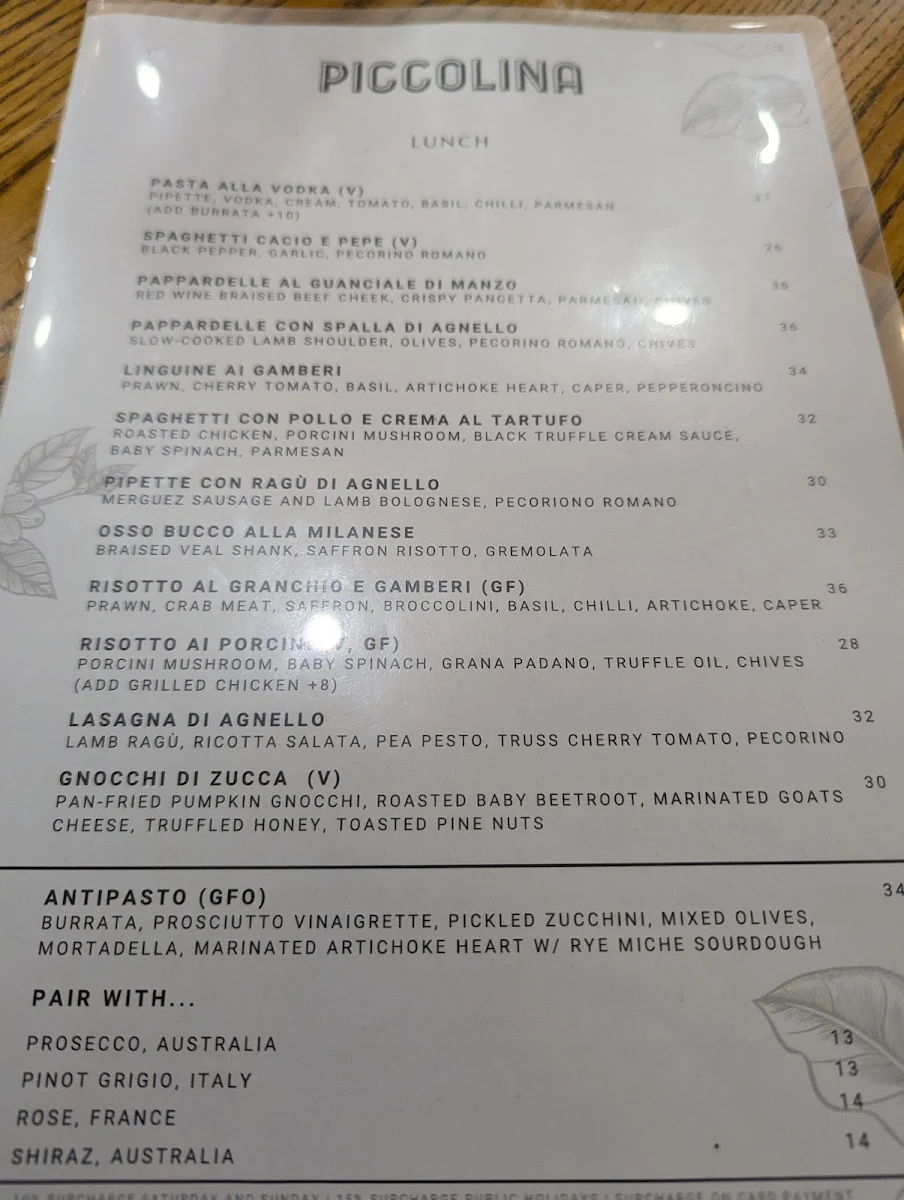 Menu, Mason Café Hunters Hill