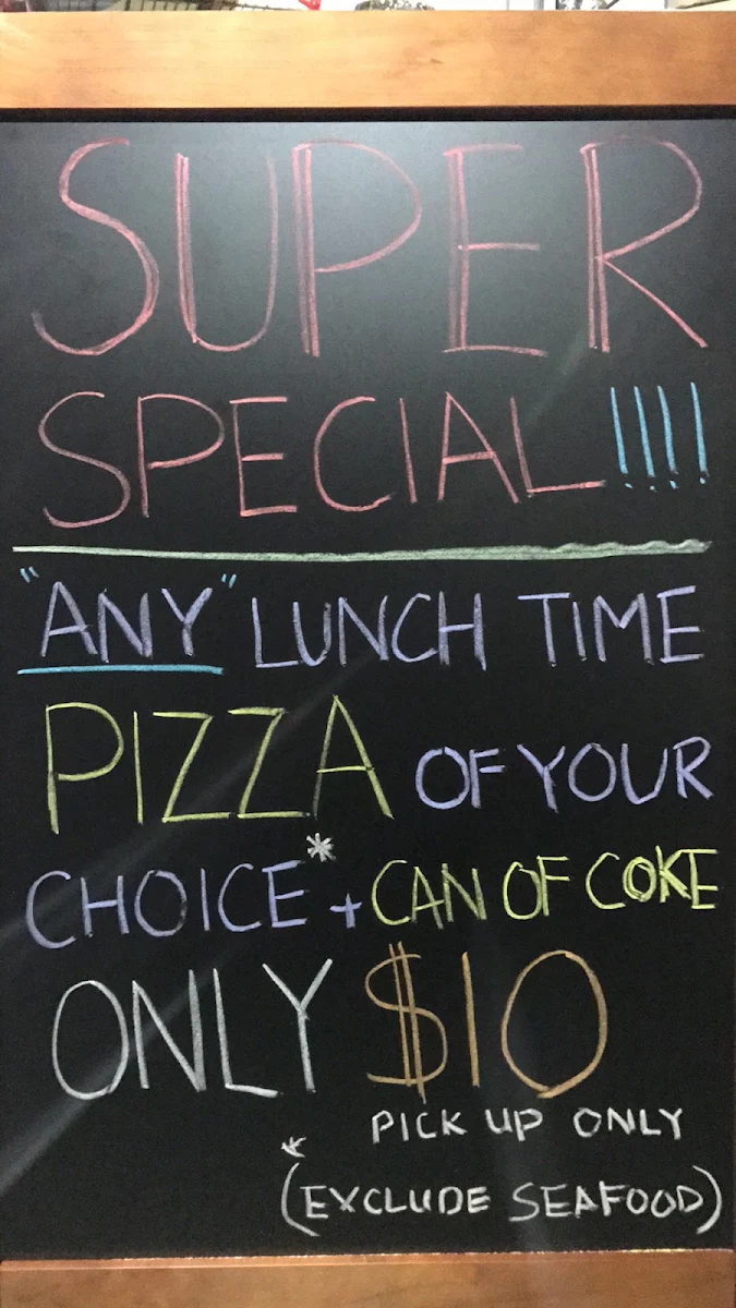 Menu, Mix Pizza Bar