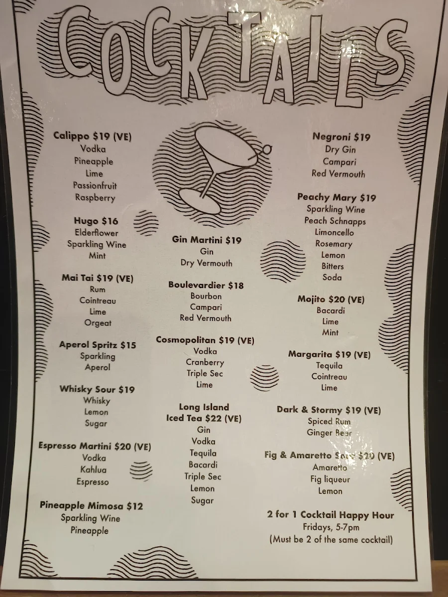 Menu, The Mayfair Bar
