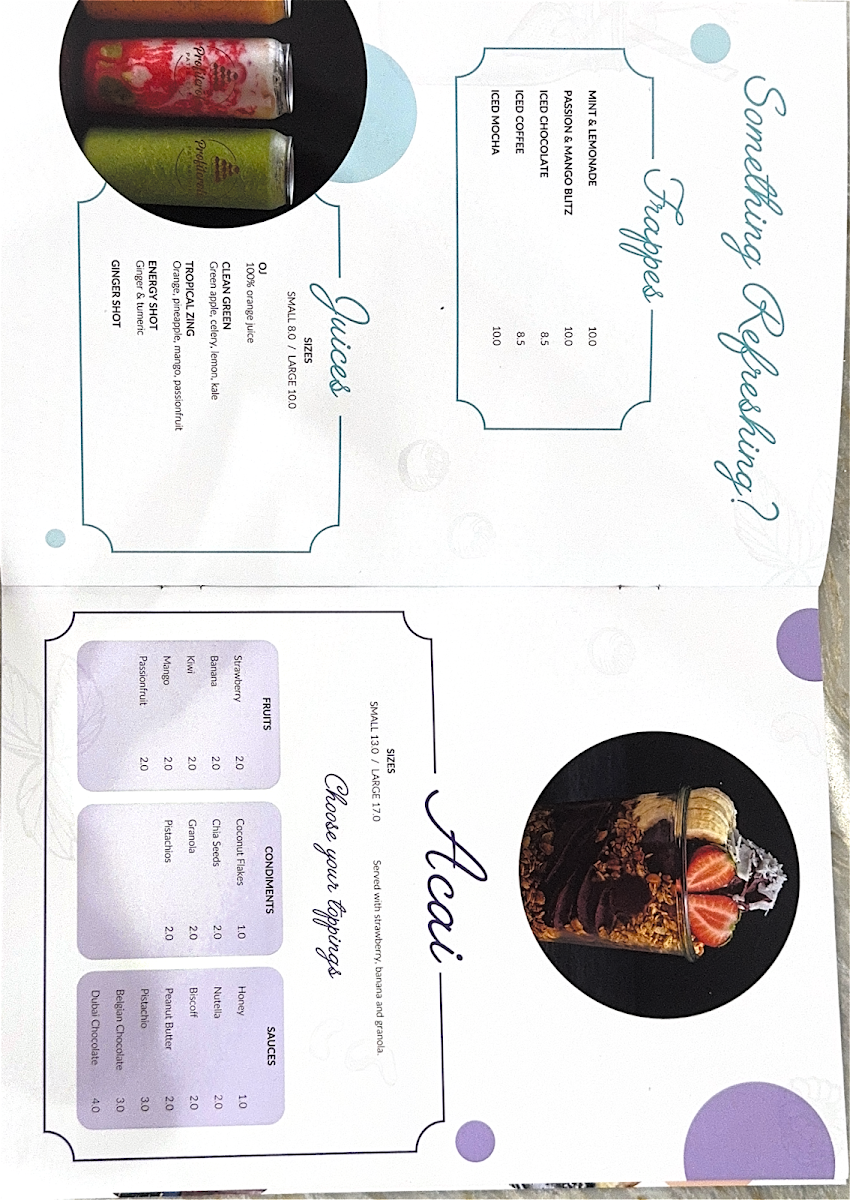 Menu, Profiterole Patisserie Roselands