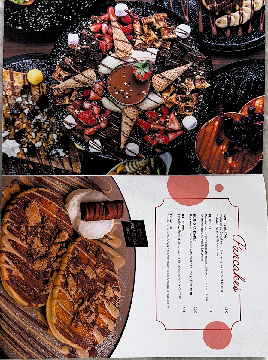 Menu, Profiterole Patisserie Roselands