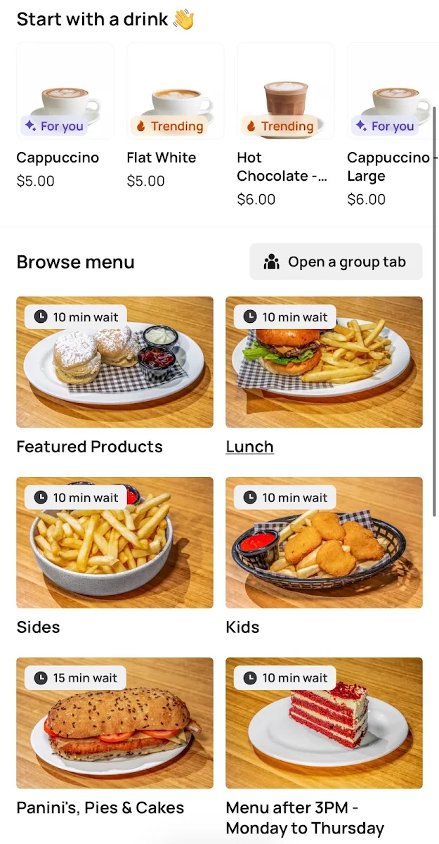 Menu, Railway Café