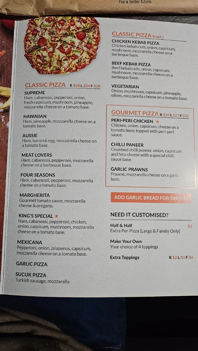 Menu, King of Kebabs
