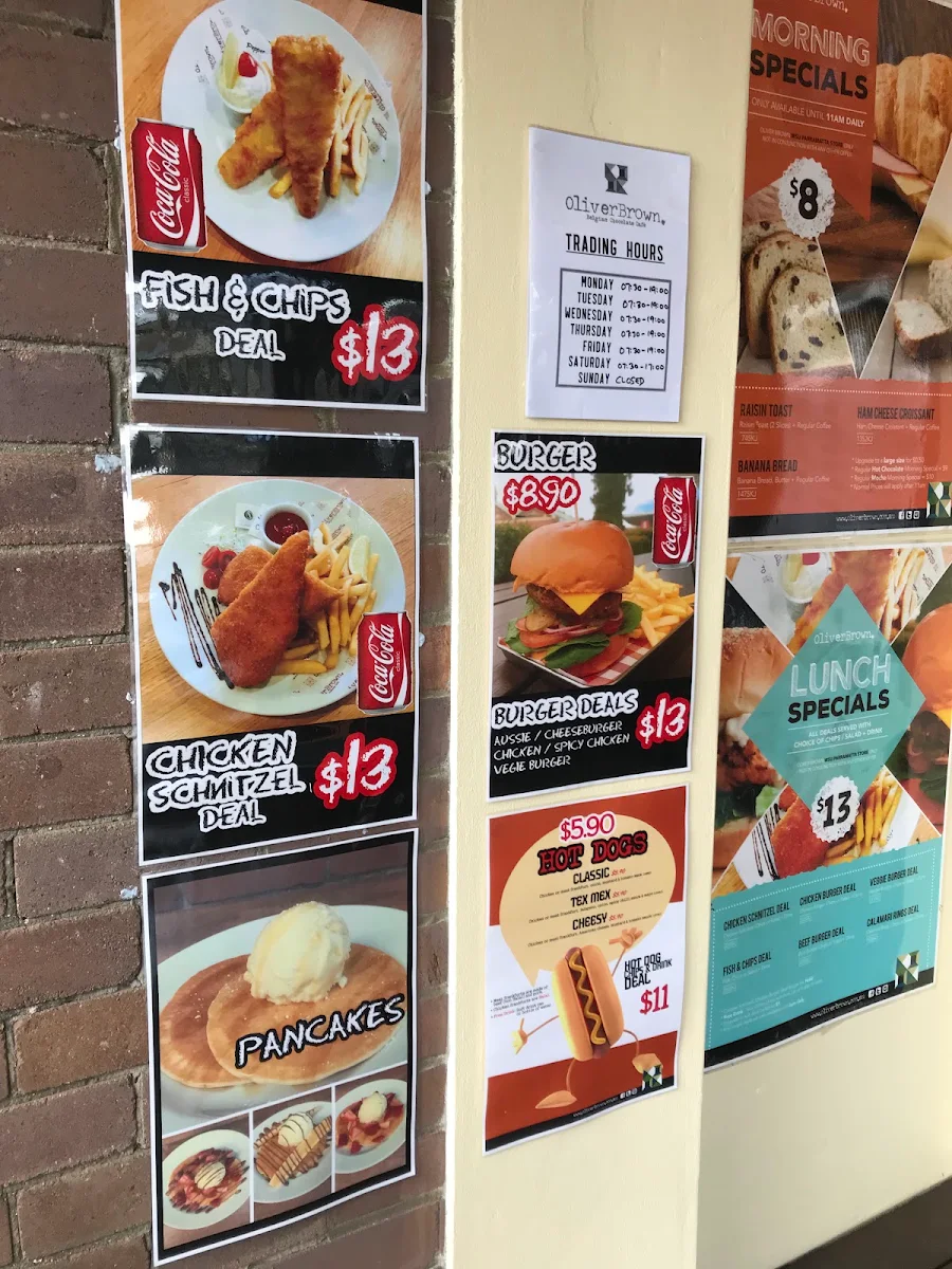 Menu, Oliver Brown WSU Parramatta