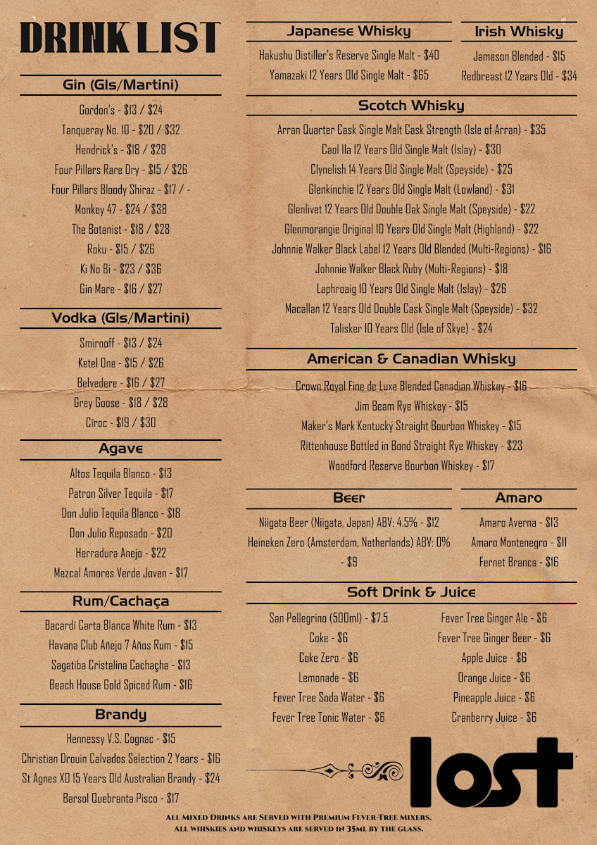 Menu, 𝑳𝒐𝒔𝒕 𝑩𝒂𝒓