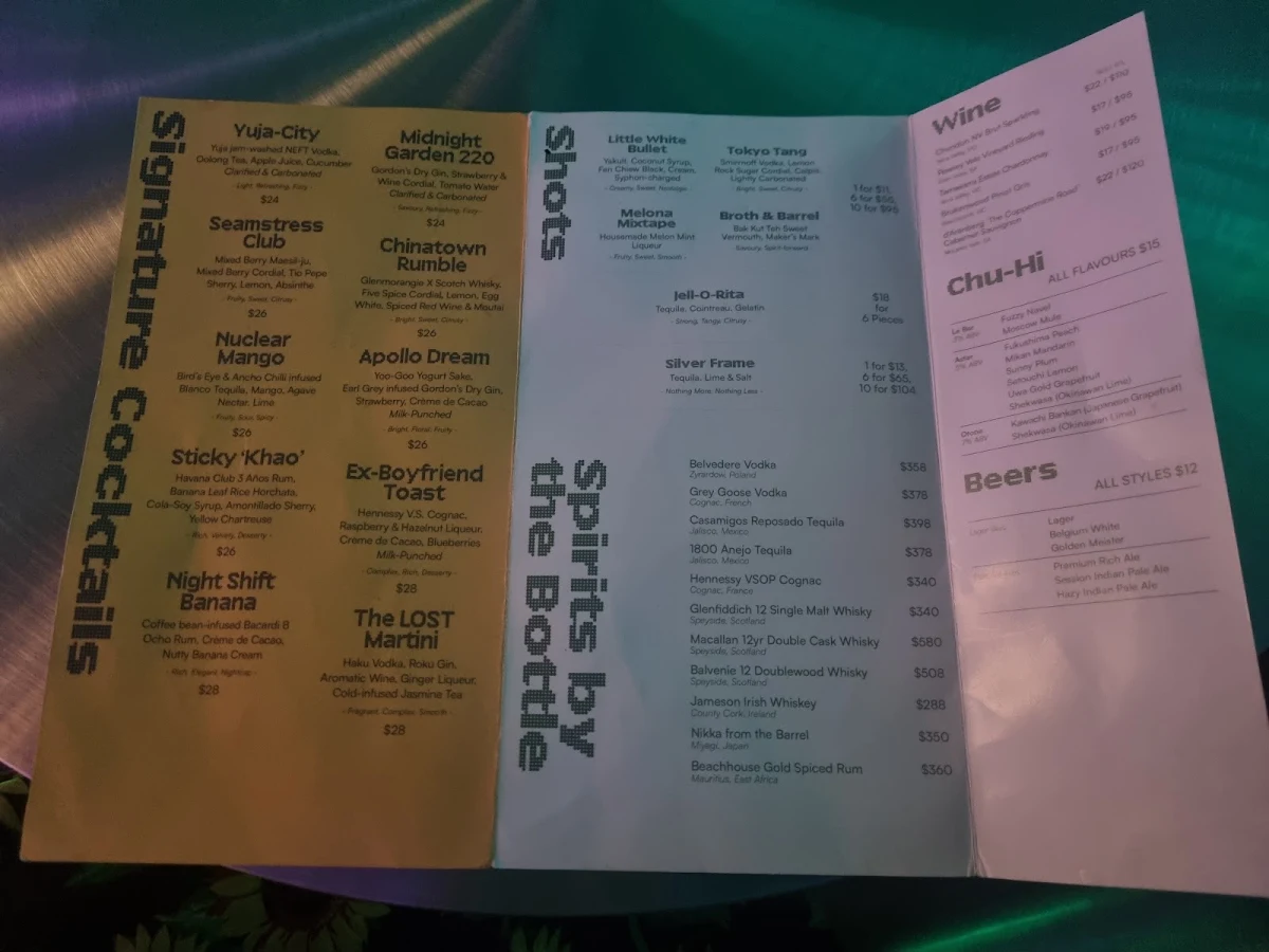 Menu, 𝑳𝒐𝒔𝒕 𝑩𝒂𝒓