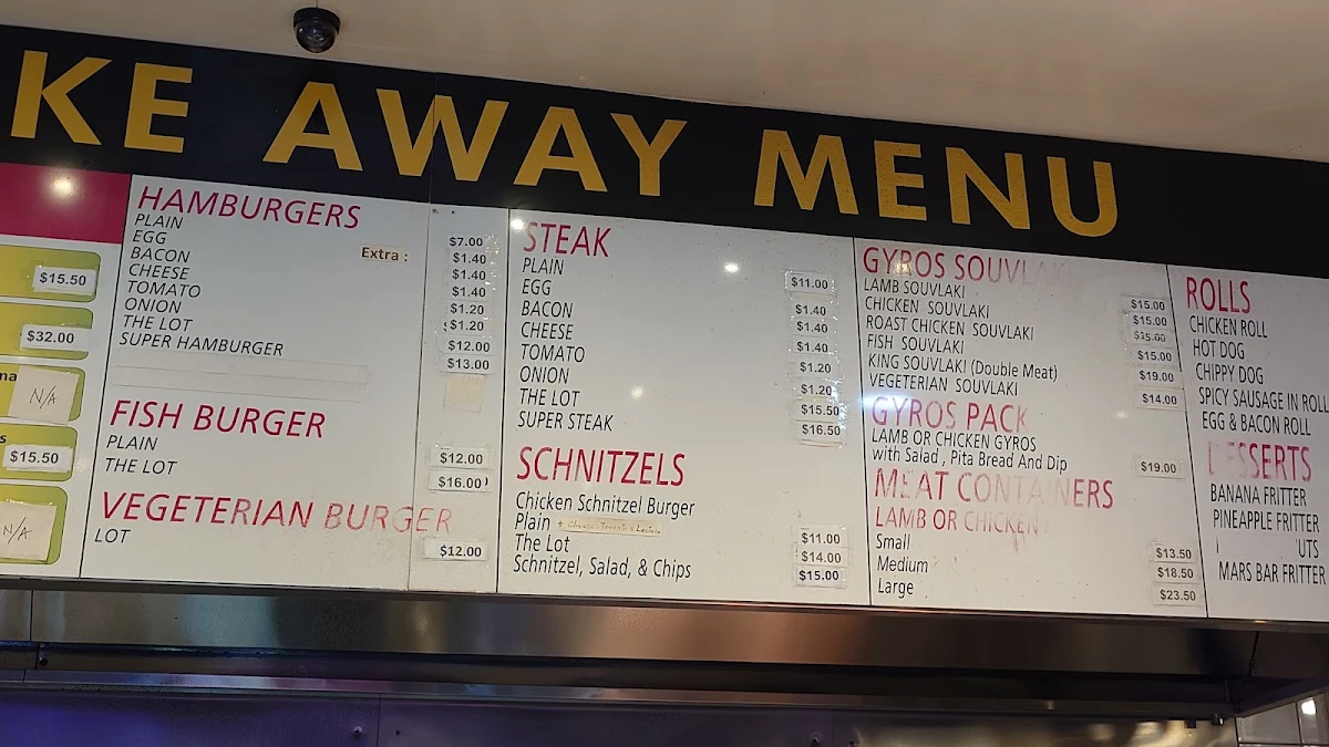 Menu, Bernard Street Fish & Chips