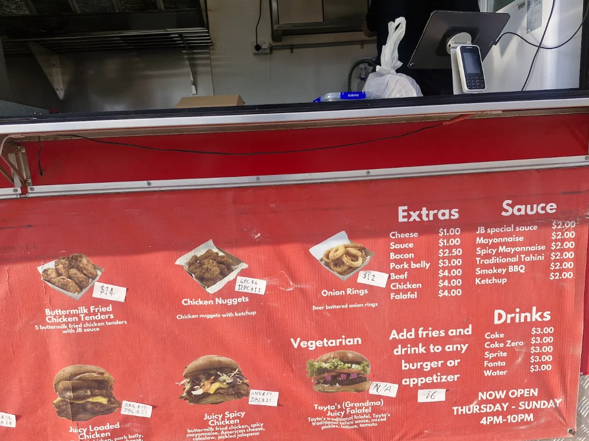 Menu, Juicy Burgers