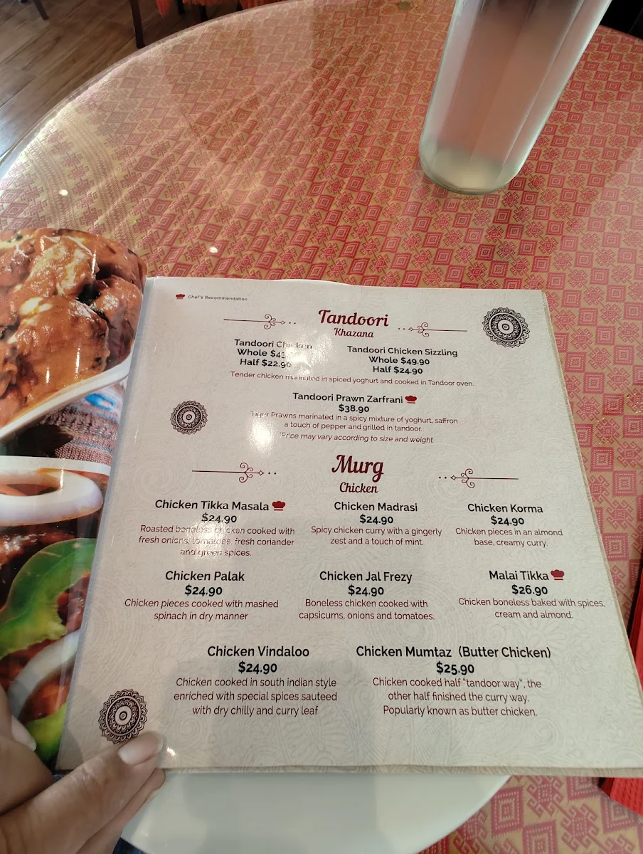 Menu, D'Tandoori Indian Restaurant