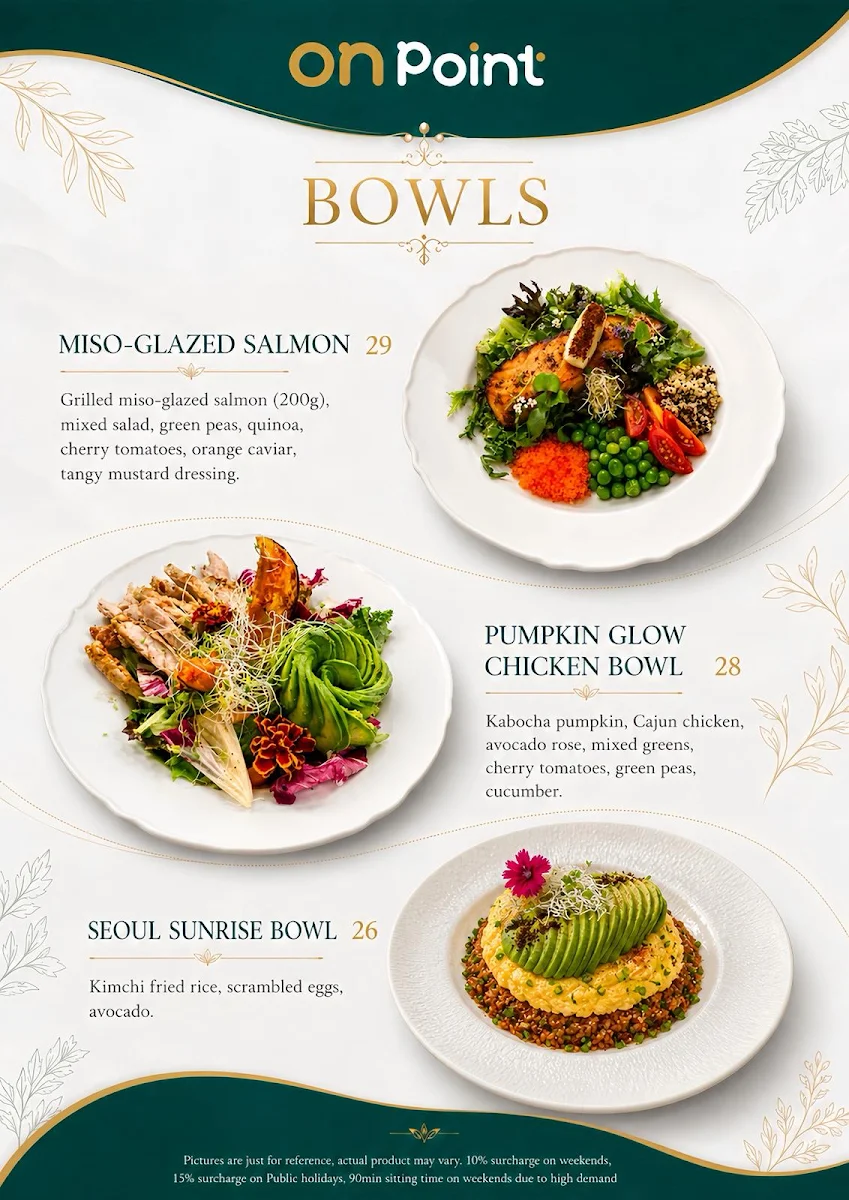 Menu, On Point Café & Seafood