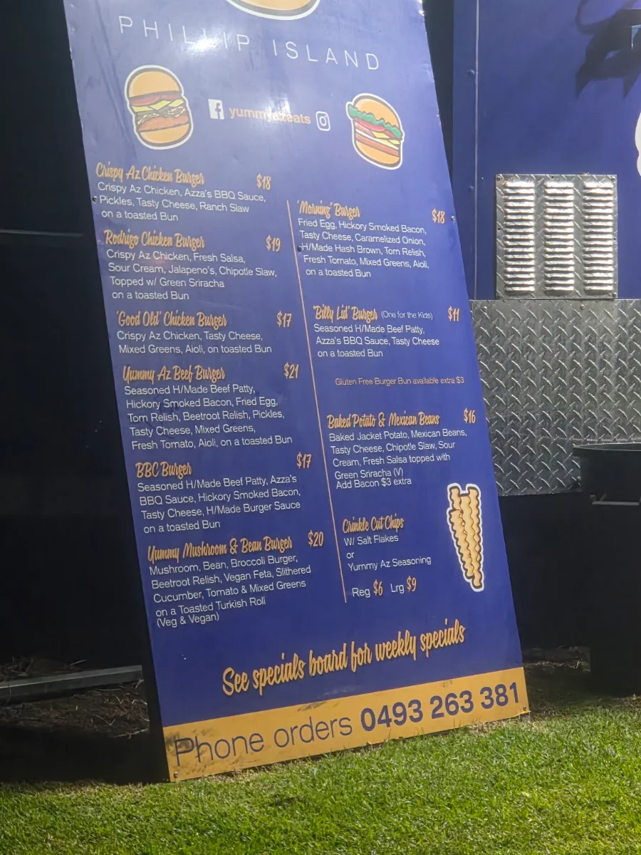 Menu, Yummy Az Eats