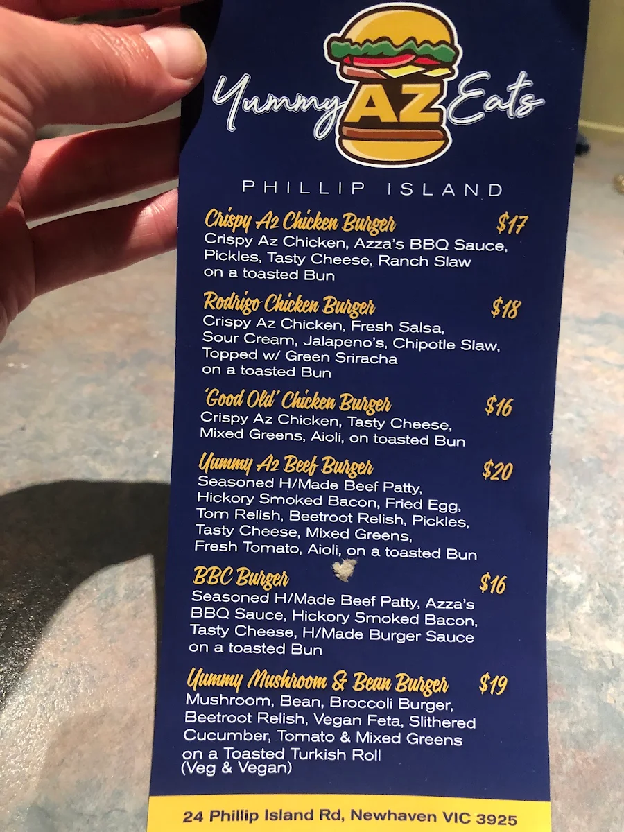 Menu, Yummy Az Eats