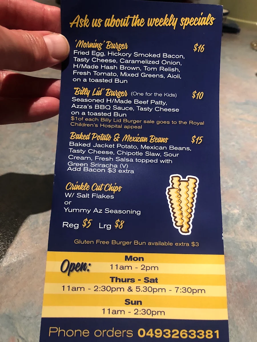 Menu, Yummy Az Eats