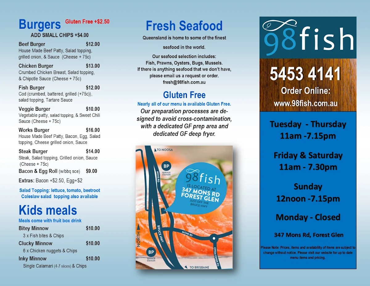 Menu, 98 Fish