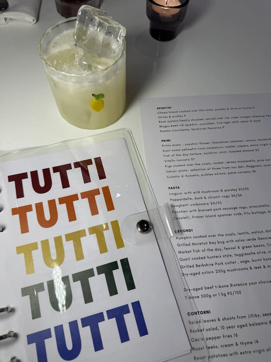 Menu, Tutti