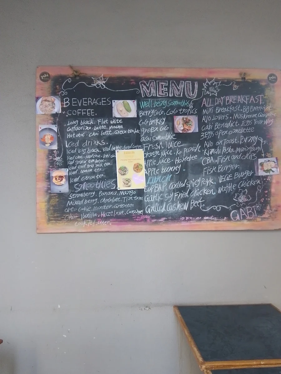 Menu, Gabi Cafe