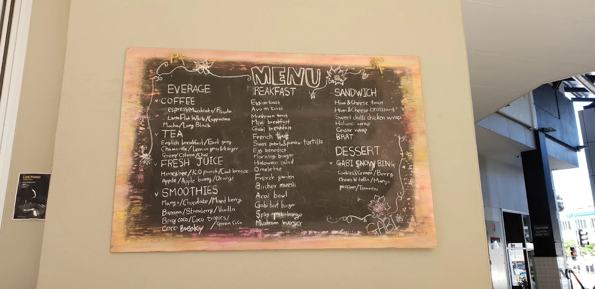Menu, Gabi Cafe