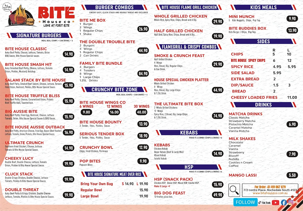 Menu, Bite House