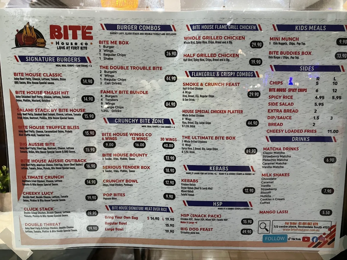 Menu, Bite House