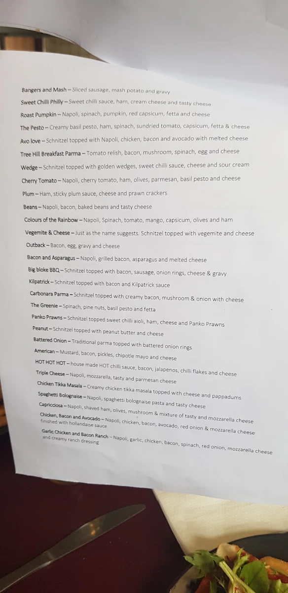 Menu, Union Hotel Tangam