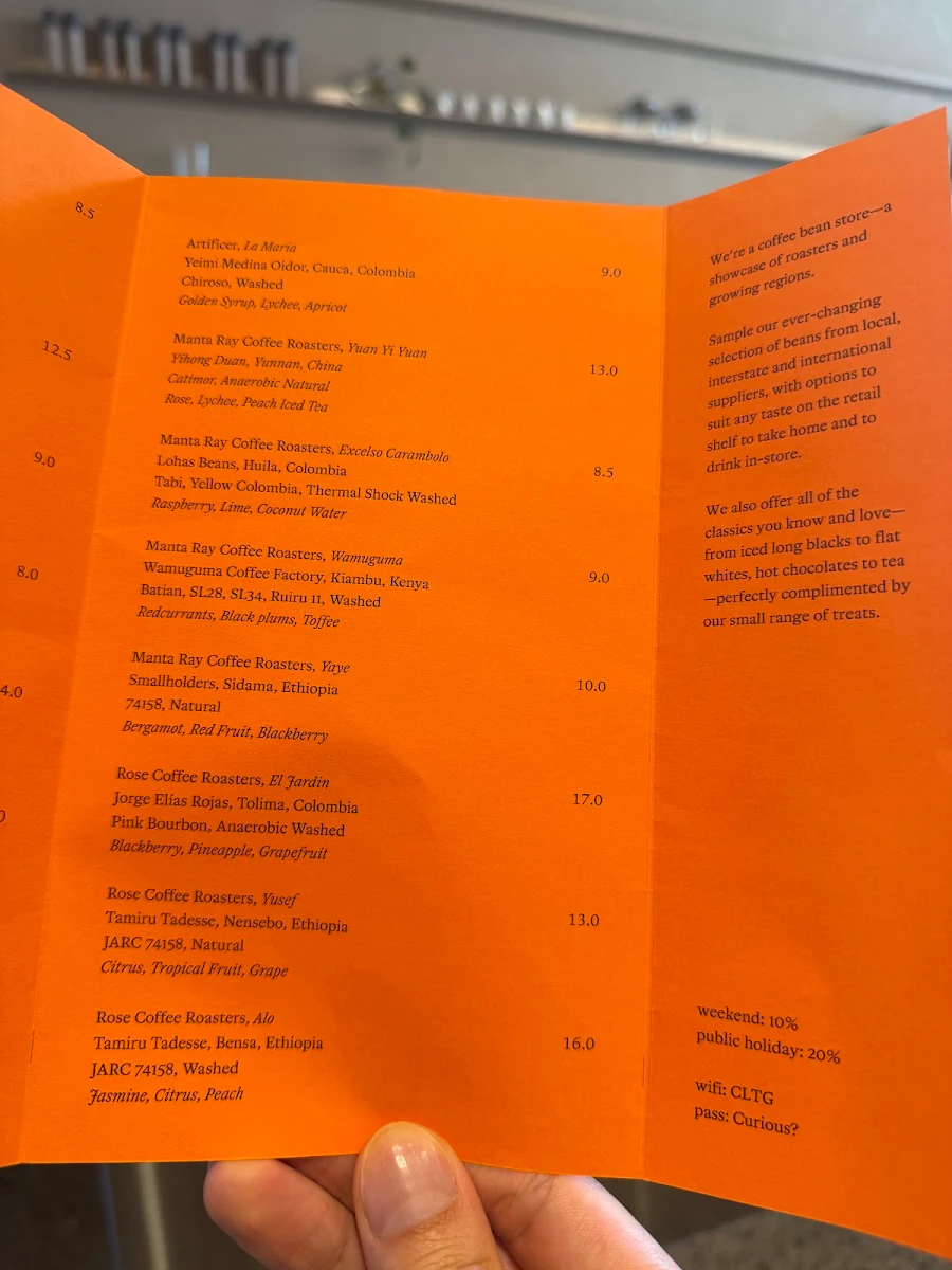 Menu, CATALOGUE