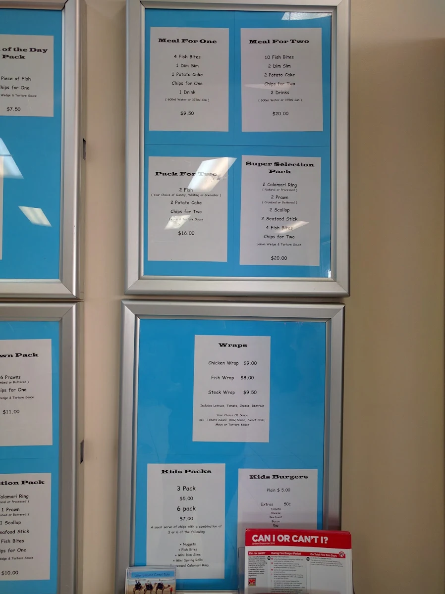 Menu, Fish-A-Fare