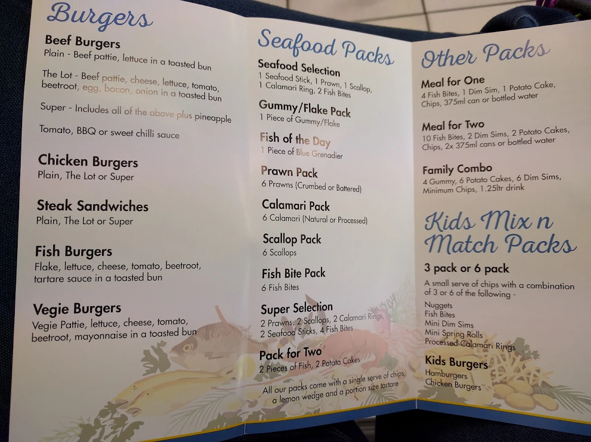 Menu, Fish-A-Fare