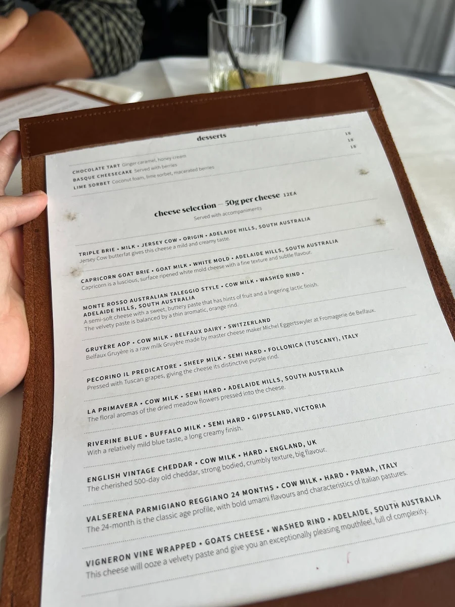 Menu, Fatcow on James St