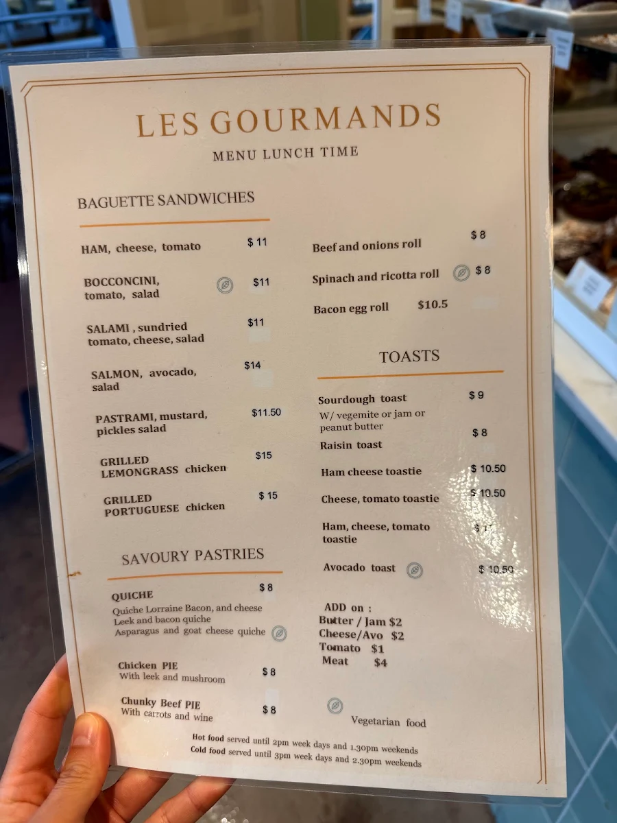 Menu, Le 76 patisserie & Bakery