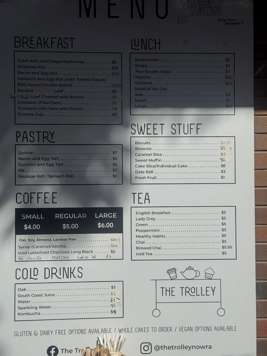 Menu, The Trolley