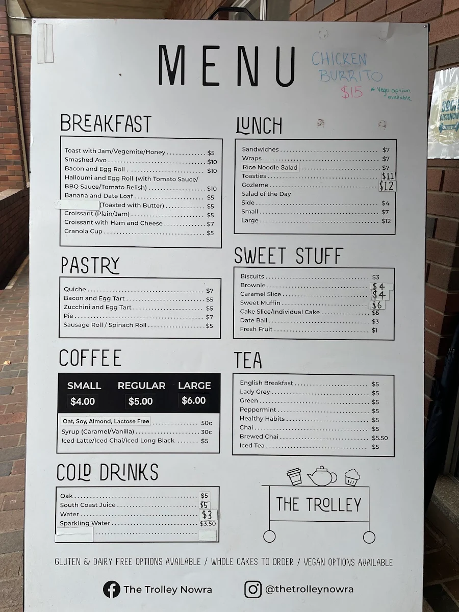 Menu, The Trolley