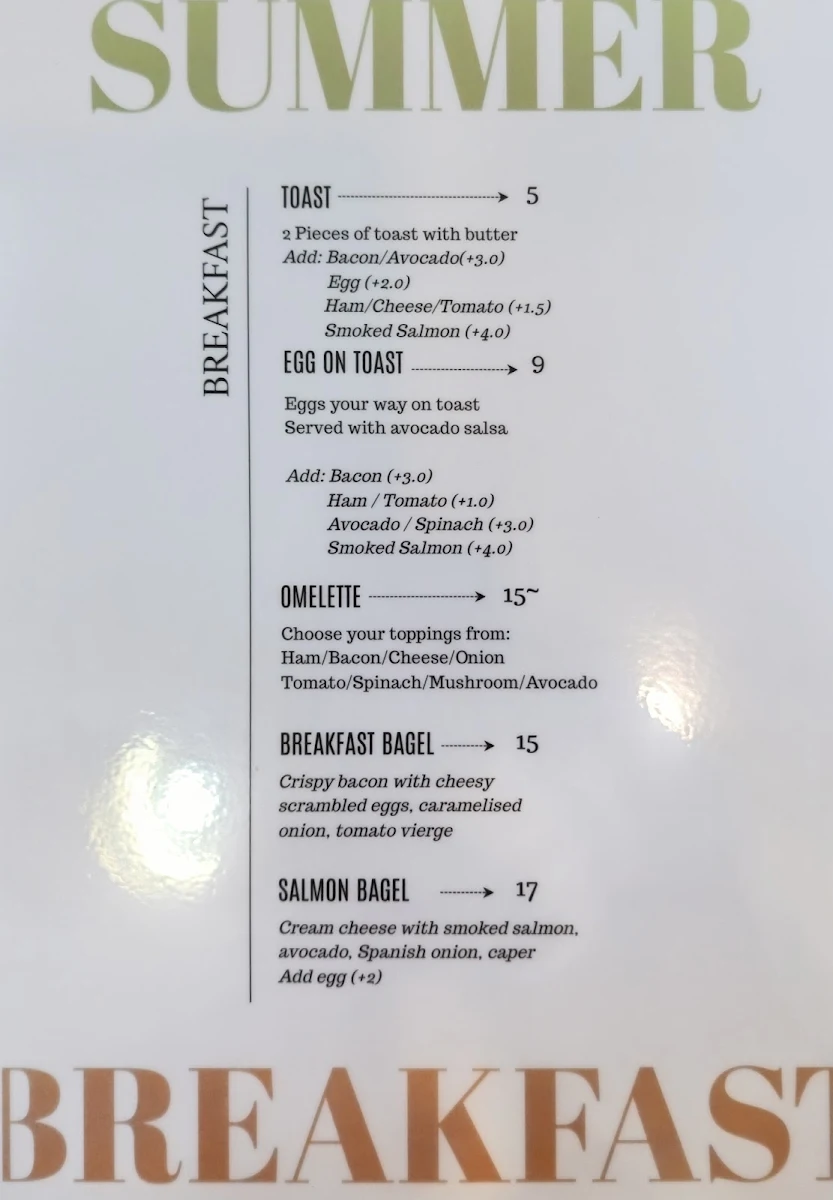 Menu, TFP (The Flying Pan)