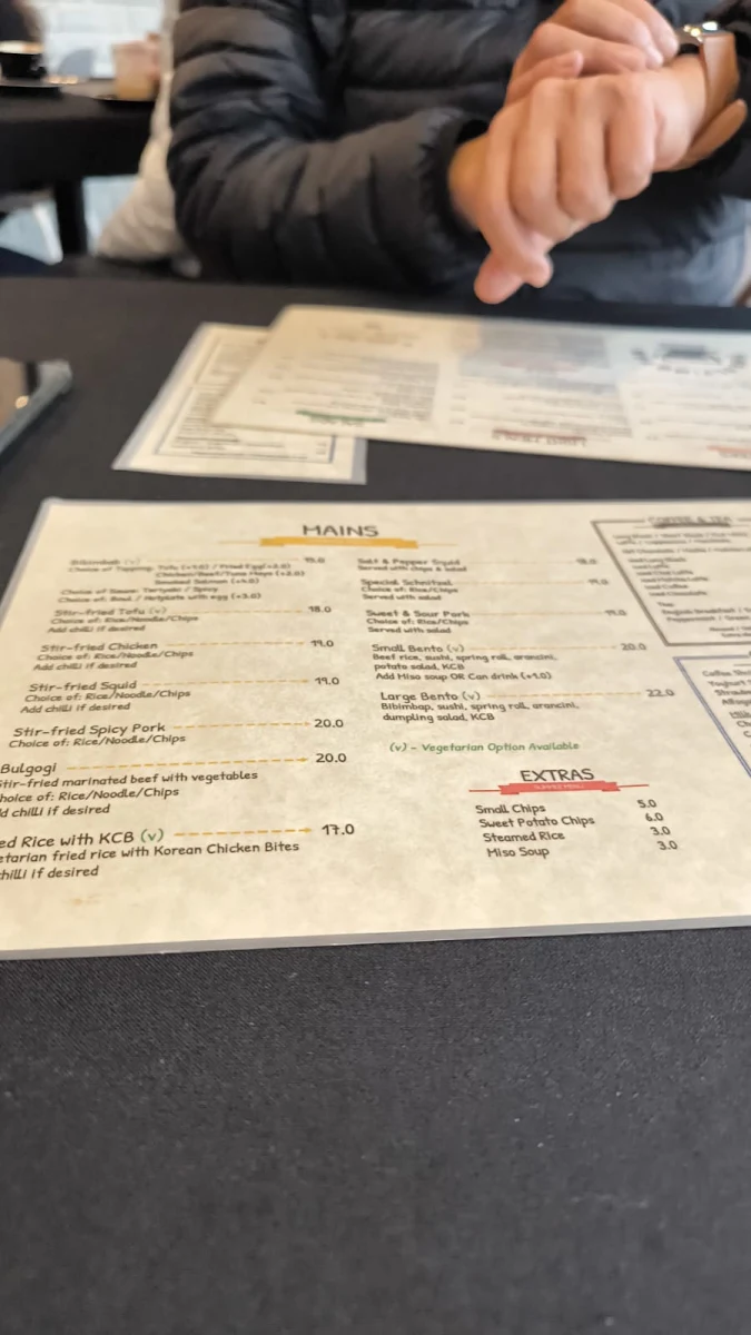 Menu, TFP (The Flying Pan)