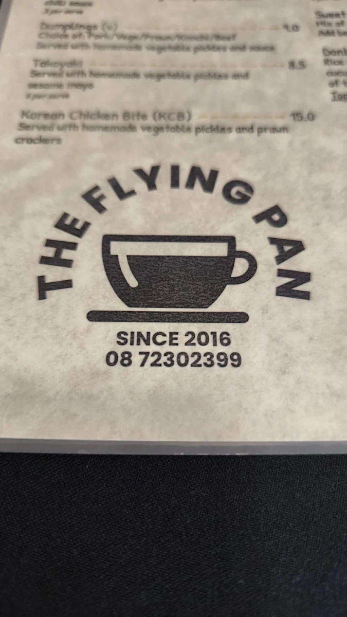 Menu, TFP (The Flying Pan)