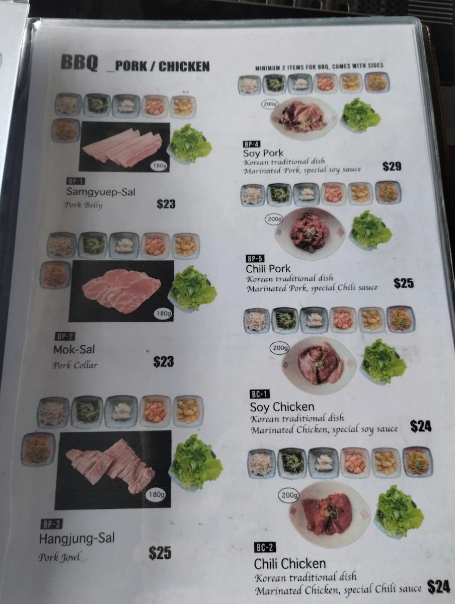 Menu, K Time BBQ Restaurant