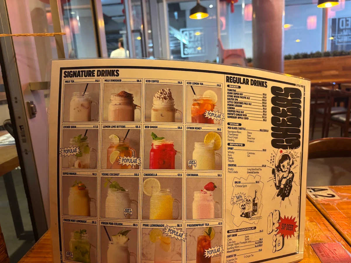 Menu, Little Red Dumpling Newmarket