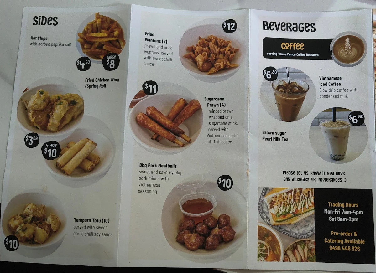 Menu, Queen St Cafe & Store