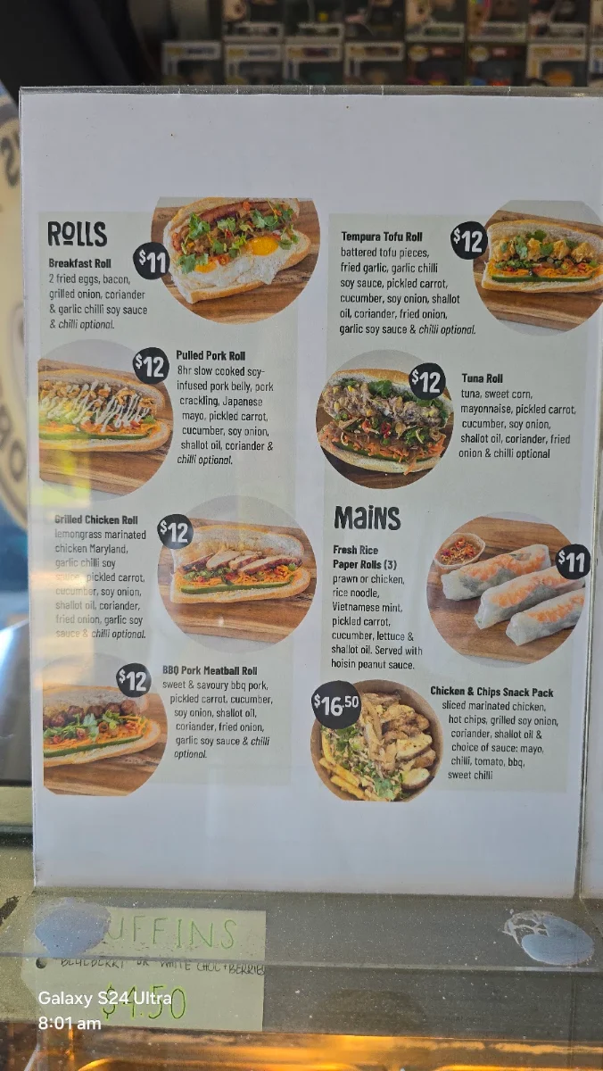 Menu, Queen St Cafe & Store