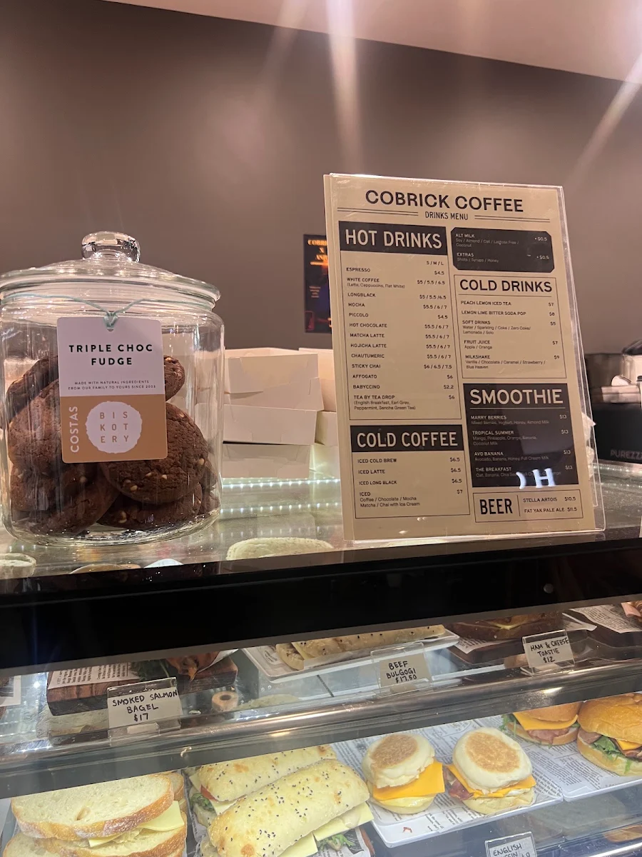 Menu, Cobrick Coffee