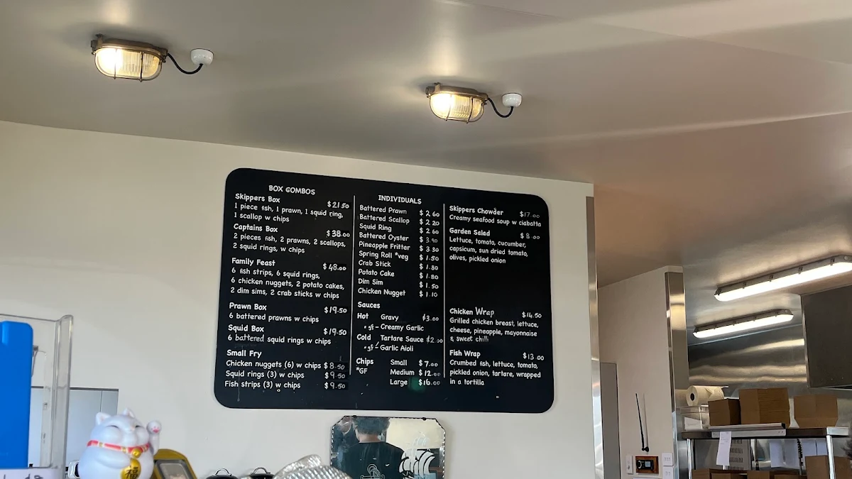 Menu, Skippers Fish Shop