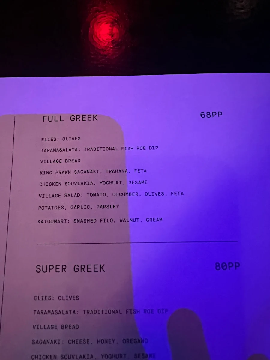 Menu, GRECA