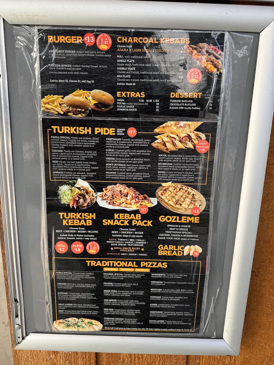 Menu, Istanbul in Parra