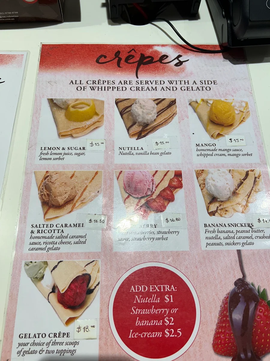 Menu, San Valentino
