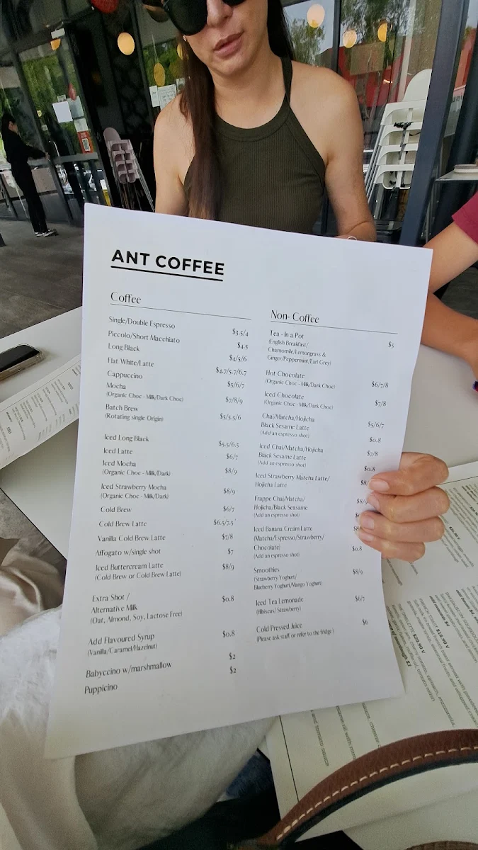 Menu, Ant Coffee
