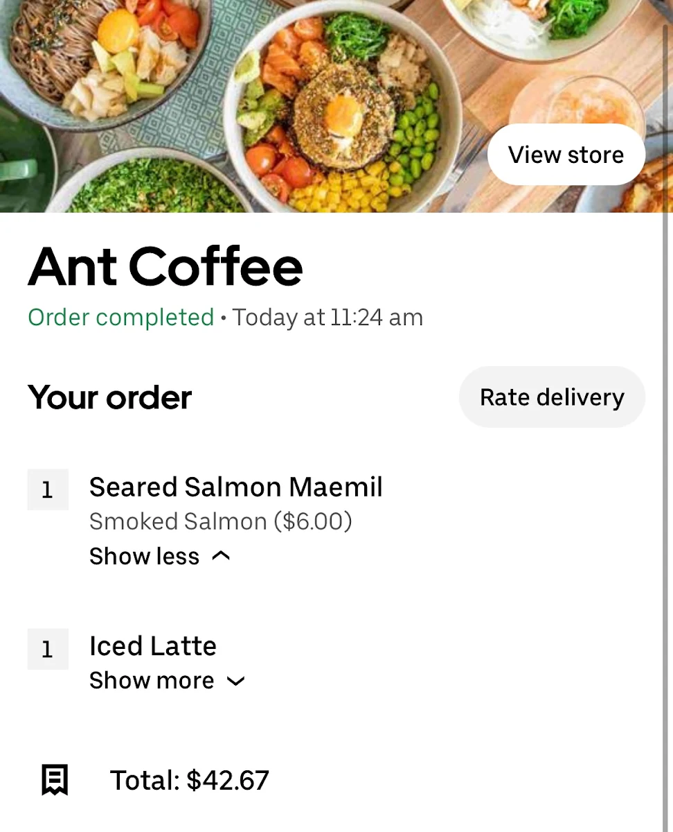 Menu, Ant Coffee