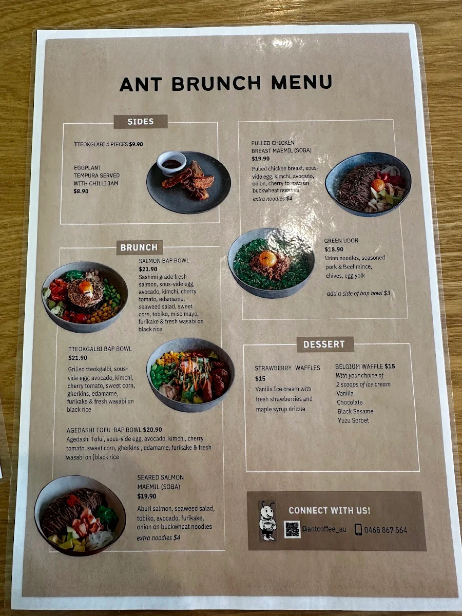Menu, Ant Coffee