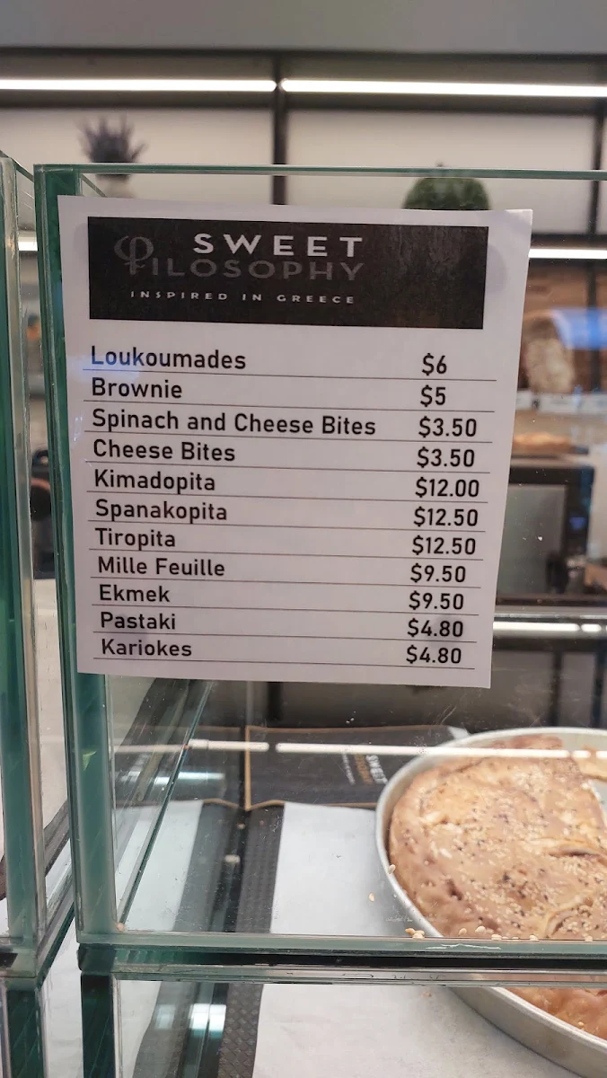 Menu, Sweet Filosophy